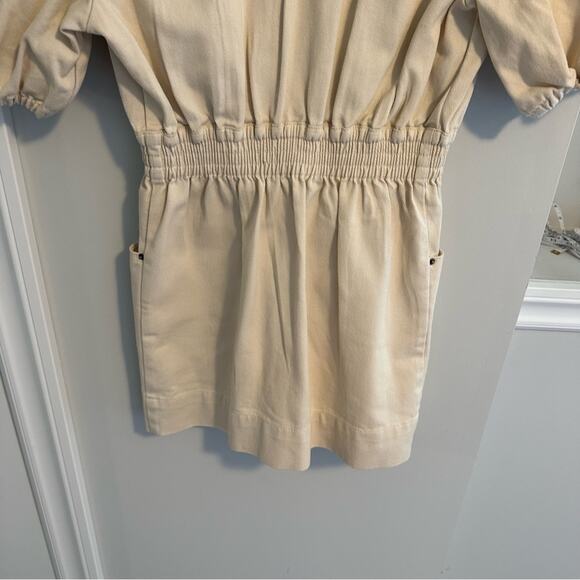 C/MEO Cream Denim Zipper Front Mini Dress Small - Picture 9 of 14